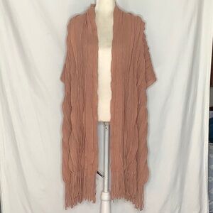 Express NWT Soft Warm Blush Layered Fringe Scarf